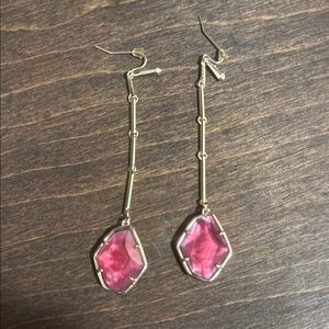 Kendra Scott Pink and Gold Geometric Earrings